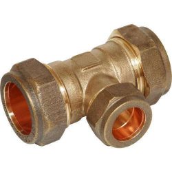 CU tee compression 22mm